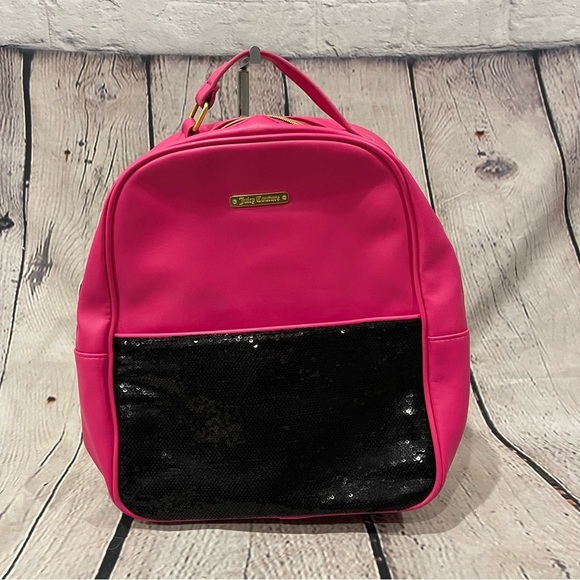 Juicy Couture Handbags - Juicy Couture Pink & Black Sequins Backpack